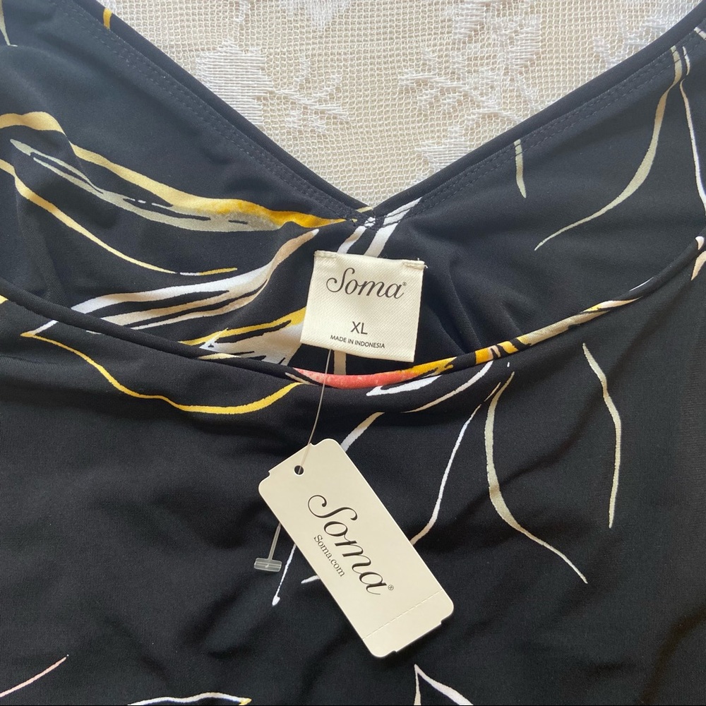 NWT Soma Black Floral Dress Size XL - Picture 7 of 9